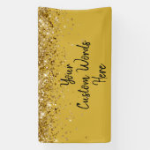 Aangepaste Zwart Gouden Verjaardagsfeest Foto Boot Spandoek (Verticaal)