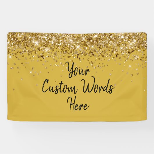 Aangepaste Zwart Gouden Verjaardagsfeest Foto Boot Spandoek (Horizontaal)