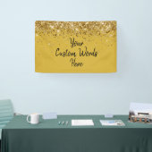 Aangepaste Zwart Gouden Verjaardagsfeest Foto Boot Spandoek (Beurs)