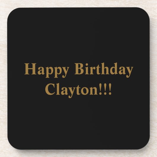 Aangepaste zwart/gouden verjaardagsfeestje bier onderzetter (Voorkant)