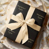 Aangepaste Zwart Modern Controleer Patroon Faux Go Cadeaupapier