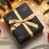 Aangepaste Zwart Modern Controleer Patroon Faux Go Cadeaupapier