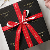 Aangepaste Zwart Modern Controleer Patroon Faux Go Cadeaupapier