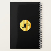 Aangepaste zwart monogram en goudlegante Sjabloon Planner (Achterkant)