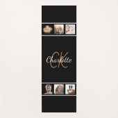 Aangepaste zwart monogram foto collage in script l yogamat (Voorkant)