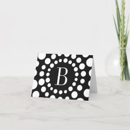 Aangepaste zwart monogram zwarte notitie Kaart