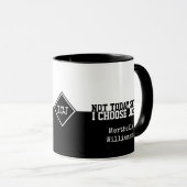 Aangepaste Zwart NIET VANDAAG SATAN Christelijke M Mok (Voorkant rechts)