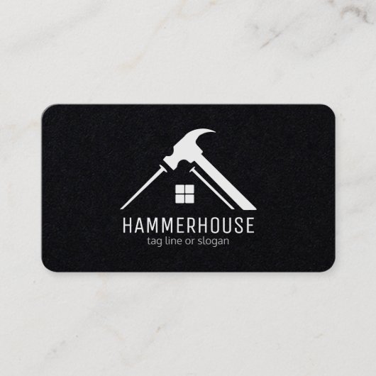Aangepaste zwart op wit huis bouwconstructie visitekaartje (Voorkant)