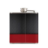 Aangepaste zwart rood Faux Leather Monogrammed Ini Heupfles (Achterkant)