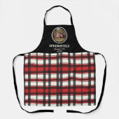 Aangepaste zwart rood geplakte boerderij stijl schort (Voorkant)