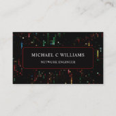 Aangepaste zwart rood wit veelkleurige kleur Pixel Visitekaartje (Voorkant)