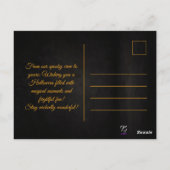 Aangepaste zwart Sinaasappel Antiek Script Hallowe Briefkaart (Achterkant)