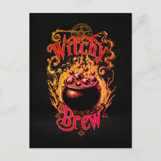 Aangepaste zwart Sinaasappel Antiek Script Hallowe Briefkaart (Voorkant)