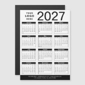 Aangepaste zwart-wit 2027 kalender & bedrijfslogo (Voorkant / Achterkant)
