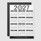 Aangepaste zwart-wit 2027 kalender & bedrijfslogo (Voorkant / Achterkant)