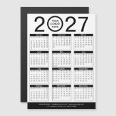 Aangepaste zwart-wit 2027 kalender & bedrijfslogo (Voorkant / Achterkant)