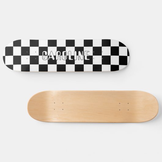 Aangepaste zwart-wit Abstracte geometrische kunst Persoonlijk Skateboard (Horizontaal)