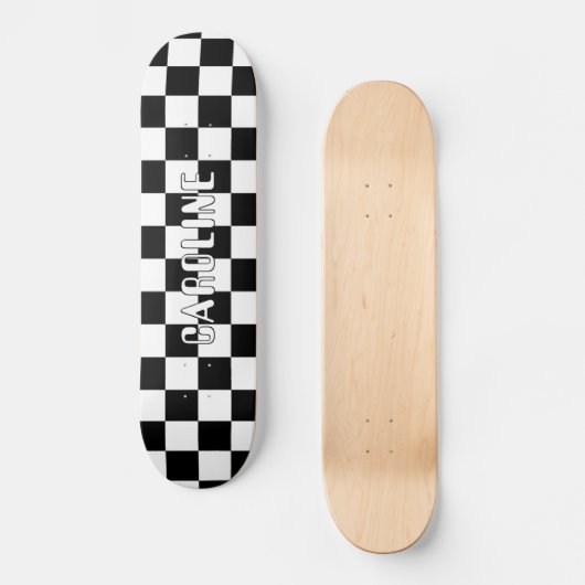 Aangepaste zwart-wit Abstracte geometrische kunst Persoonlijk Skateboard (Voorkant)