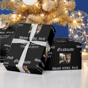 Aangepaste zwart-wit Afstuderen Fotoklasse Degree Cadeaupapier