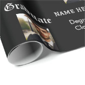 Aangepaste zwart-wit Afstuderen Fotoklasse Degree Cadeaupapier (Rol Hoek)