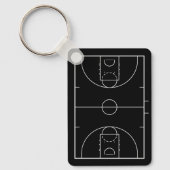 Aangepaste zwart-wit basketbalveld en Jersey Sleutelhanger (Voorkant)