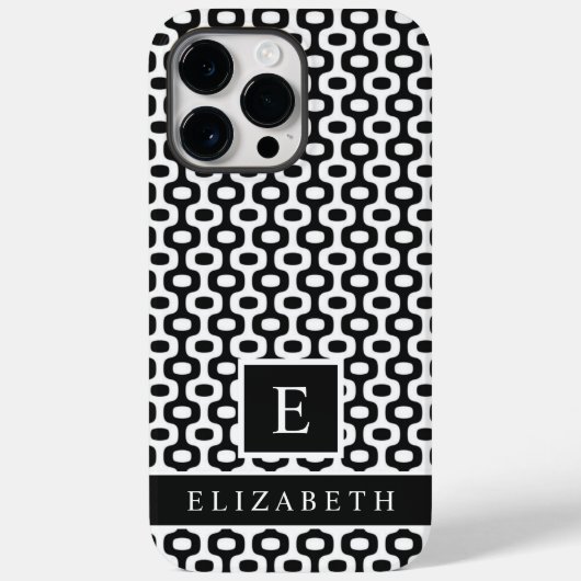 Aangepaste zwart-wit Brazilië Ipanema geometrisch Case-Mate iPhone Case (Achterkant)
