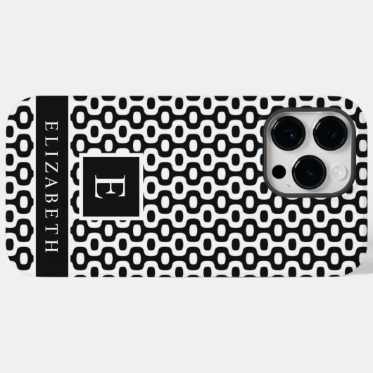 Aangepaste zwart-wit Brazilië Ipanema geometrisch Case-Mate iPhone Case (Achterkant (horizontaal))