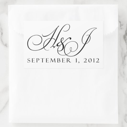 Aangepaste zwart-wit bruiloft stickers (Tas)