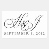 Aangepaste zwart-wit bruiloft stickers (Voorkant)