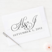 Aangepaste zwart-wit bruiloft stickers (Envelop)