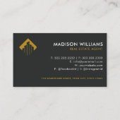 Aangepaste zwart wit bruin makelaar visitekaartje (Achterkant)