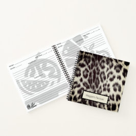 Aangepaste zwart-wit cheeta luipaardprint recept notitieboek