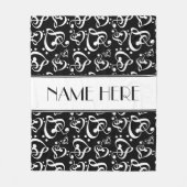 Aangepaste zwart-wit Clef Hearts Muzieknoten Fleece Deken (Voorkant)