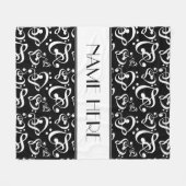 Aangepaste zwart-wit Clef Hearts Muzieknoten Fleece Deken (Voorkant (Horizontaal))