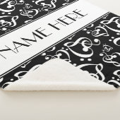 Aangepaste zwart-wit Clef Hearts Muzieknoten Sherpa Deken (3/4)