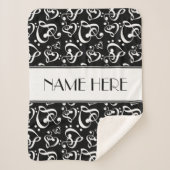 Aangepaste zwart-wit Clef Hearts Muzieknoten Sherpa Deken (Voorkant)