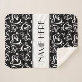 Aangepaste zwart-wit Clef Hearts Muzieknoten Sherpa Deken (Voorkant (horizontaal))