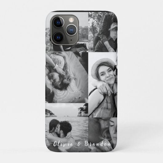 Aangepaste zwart-wit collage van koppel foto's met Case-Mate iPhone case (Achterkant)