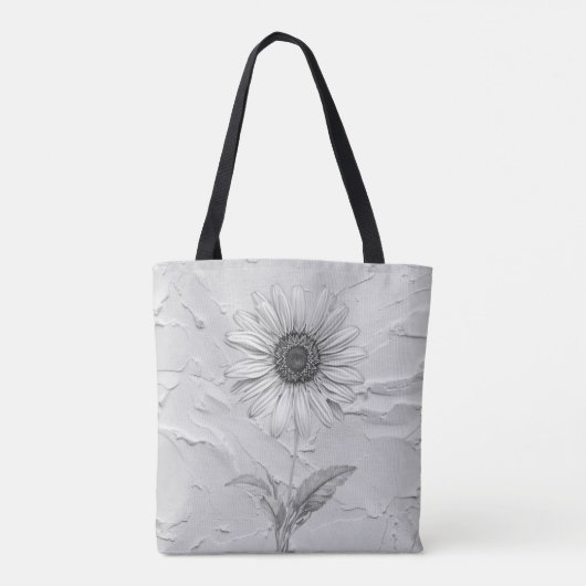 Aangepaste zwart-wit Daisy Tote Bag (Achterkant)