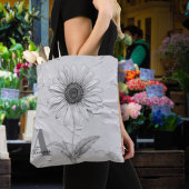 Aangepaste zwart-wit Daisy Tote Bag