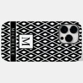 Aangepaste zwart-wit diamant Argyle geometrisch Case-Mate iPhone Case (Achterkant (horizontaal))