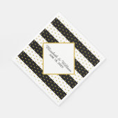 Aangepaste zwart wit en goud bruiloft servet (Hoek)