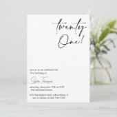 Aangepaste zwart-wit foto 21e verjaardagsfeestje kaart (Staand voorkant)