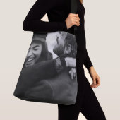 Aangepaste zwart-wit foto crossbody tas (Dichtbij)