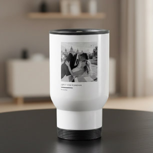 Aangepaste zwart-wit foto– Love You Forever Reisbeker