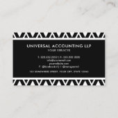 Aangepaste zwart-wit geometrische professional visitekaartje (Achterkant)