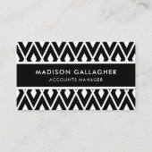 Aangepaste zwart-wit geometrische professional visitekaartje (Voorkant)