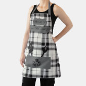 Aangepaste zwart-wit geplakt met kookgerei schort (Insitu)