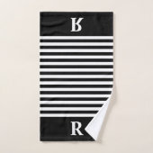 Aangepaste zwart/wit gestreepte badhanddoekenset bad handdoek (Handdoek)