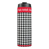 Aangepaste Zwart & Wit Houndstooth 12oz Thermosbeker (Voorkant)